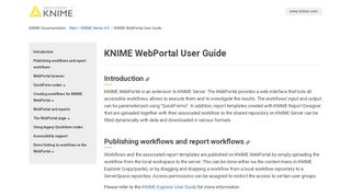 
                            3. KNIME WebPortal User Guide - KNIME Documentation