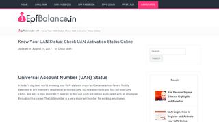 
                            5. Know Your UAN Status: Check UAN Activation Status Online