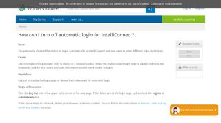 
                            8. Knowledge Base Solution - How can I turn off automatic login for ...