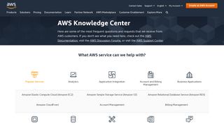 
                            4. Knowledge Center - AWS Support