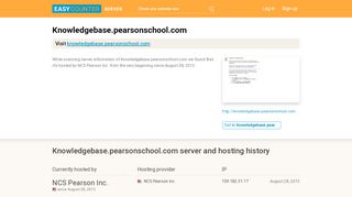 
                            7. Knowledgebase.pearsonschool.com server and …