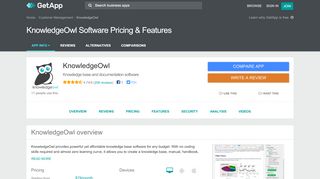 
                            9. KnowledgeOwl Software 2019 Pricing & Features | GetApp®