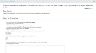 
                            6. Known Error - Kingston Service Portal Designer - The widgets order is ...