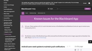 
                            3. Known Issues for the Blackboard App | Blackboard Help