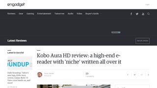 
                            6. Kobo Aura HD review: a high-end e-reader with 'niche ...