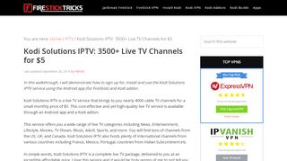 
                            4. Kodi Solutions IPTV | 3500+ HD Live TV Channels for $5