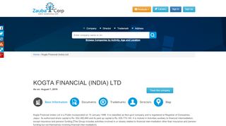 
                            6. KOGTA FINANCIAL (INDIA) LTD - Company, directors and ...