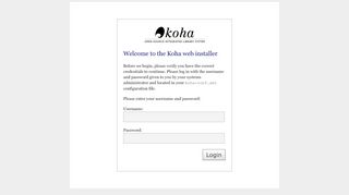 
                            3. Koha › Log in to Koha