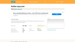 
                            3. Kohler.voya.com: Account Login - Easy Counter