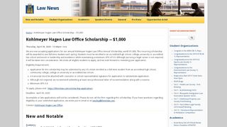 
                            9. Kohlmeyer Hagen Law Office Scholarship -- $1,000 | Law News