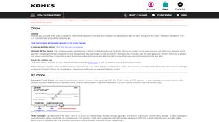 
                            8. Kohl's Charge Payment Options - Customer Service