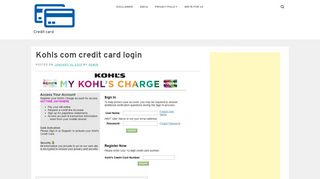 
                            5. Kohls com credit card login - Credit card