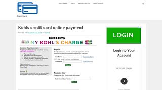 
                            6. Kohls credit card online payment - Credit card