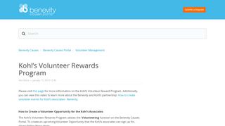 
                            1. Kohl's Volunteer Rewards Program – Benevity Causes