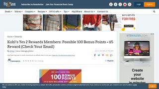 
                            5. Kohl's Yes 2 Rewards Members: Possible 100 Bonus Points ...