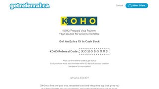 
                            11. KOHO Referral Code | Get An Extra 1% In Cash Back - KOHO Visa