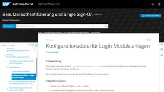 
                            4. Konfigurationsdatei für Login-Module anlegen - SAP Help Portal