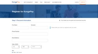 
                            2. KongaPay - Signup