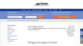 
                            8. Kongress Kongreß Messe - Kontakte bei Guxme.de …