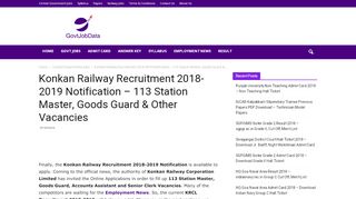 
                            7. Konkan Railway Recruitment 2018-2019 Notification - 113 ...