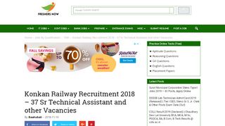 
                            9. Konkan Railway Recruitment 2018 - 37 Sr Technical ...