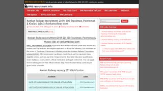 
                            9. Konkan Railway recruitment 2019| 100 Trackman, Pointsman ...