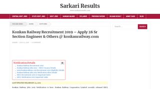 
                            5. Konkan Railway Recruitment 2019 - Apply 100 Jobs ...