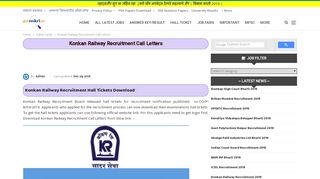 
                            7. Konkan Railway Recruitment Call Letters - govnokri.in