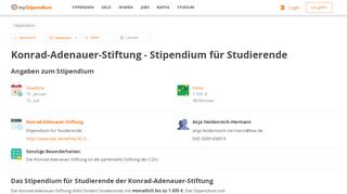 
                            1. Konrad-Adenauer-Stiftung - Stipendium für Studierende ...