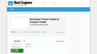 
                            4. Konsolex Promo Codes & Coupon Codes, August 2019