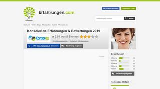 
                            8. ᐅ Konsolex.de Erfahrungen aus 11 Bewertungen » 2.8/5 im Test