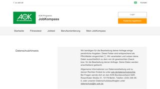 
                            9. Kontakt | AOK JobKompass