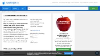 
                            2. Kontaktieren Sie kursfinder.de