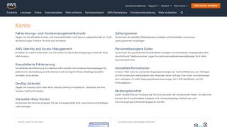 
                            4. Konto - AWS - Amazon.com