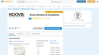 
                            3. Koovs Reviews, Complaints & Customer Ratings …