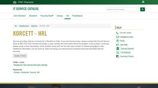 
                            3. Korcett - HRL | IT Service Catalog - Get Started - UNC Charlotte