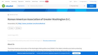 
                            4. Korean American Association of Greater Washington D.C. ...