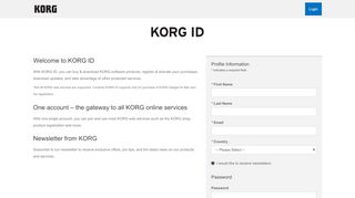 
                            8. KORG ID | Sign Up