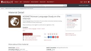 
                            8. KOSNET:Korean Language Study on the Internet - Merlot.org