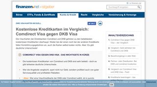 
                            8. Kostenlose Kreditkarten im Vergleich: Comdirect Visa gegen ...