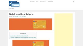 
                            6. Kotak credit cards login - Credit card - …