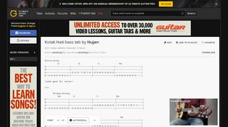 
                            8. KOTAK HATI BASS by Hujan @ Ultimate-Guitar.Com