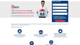 
                            6. Kotak Life Insurance | Kotak e-Term Plan