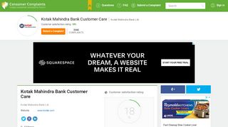 
                            8. Kotak Mahindra Bank Customer Care, Complaints and Reviews