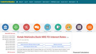 
                            8. Kotak Mahindra Bank NRE FD Interest Rates (as on …