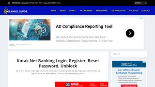 
                            9. Kotak Net Banking Login, Register, Reset Password, Unblock