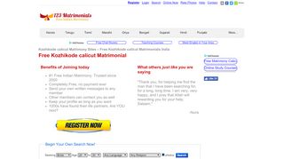 
                            5. Kozhikode calicut Matrimony Sites - 123-Matrimonials.com