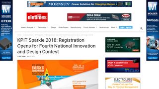 
                            8. KPIT Sparkle 2018: Registration Opens for Fourth National ...