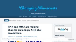 
                            8. KPIX and KOAT are making changes on January 14th plus an addition. |