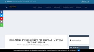 
                            7. KPK Internship Program 2019 for One Year – Monthly Stipend ...